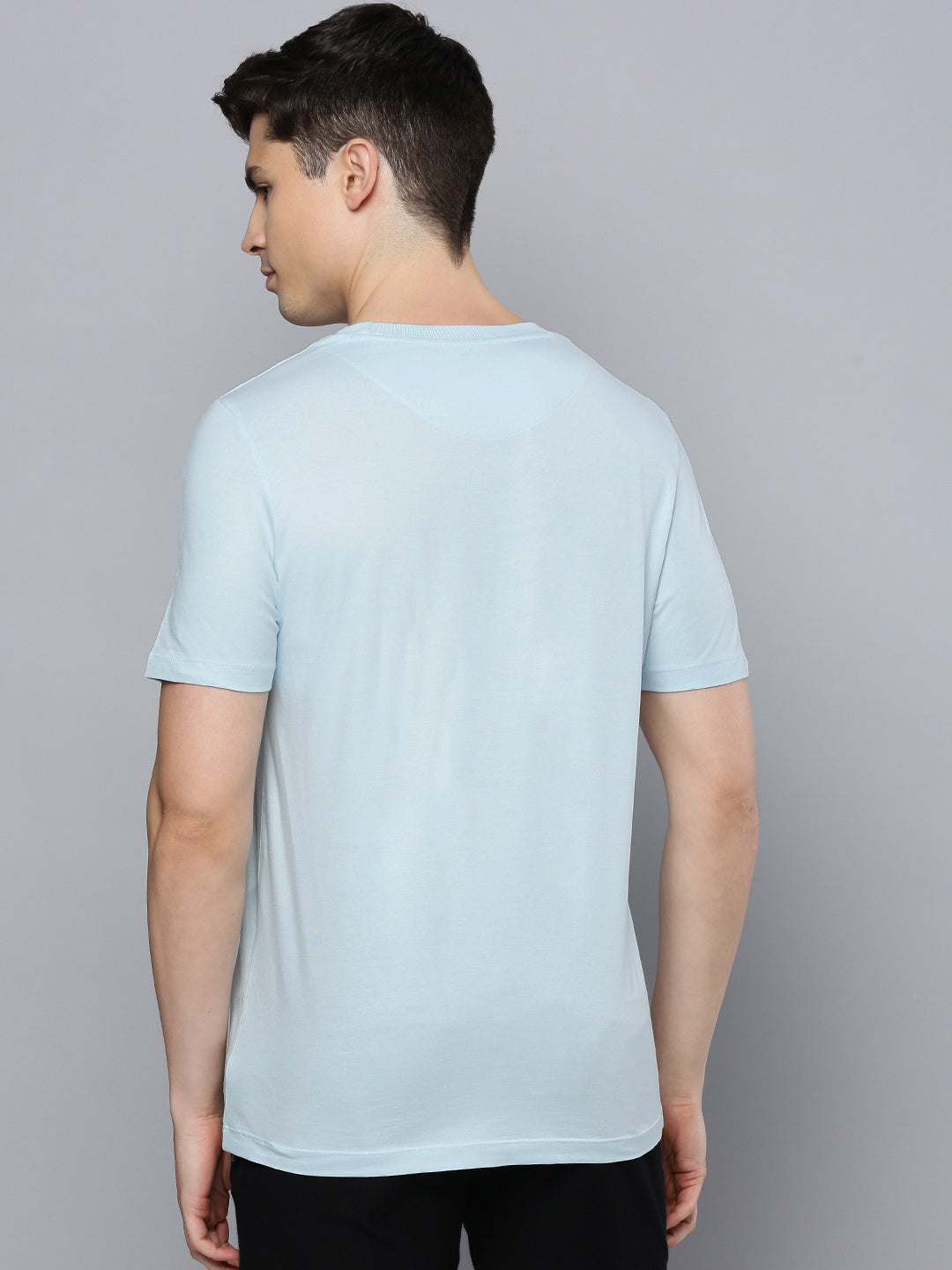 Sporto Men's Fluid Cotton Round Neck T-shirt - Ocean Aqua