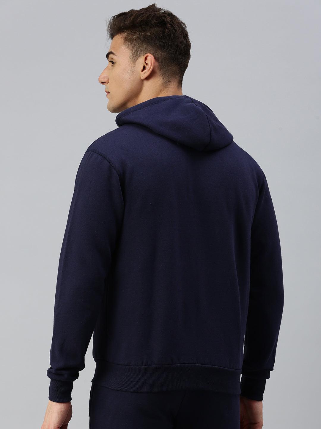 Sporto Ultra Fleece Hoodie Jacket for Men with Front Zipper | Navy