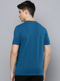 Sporto Men's Fluid Cotton Round Neck T-shirt - Blue Shappire