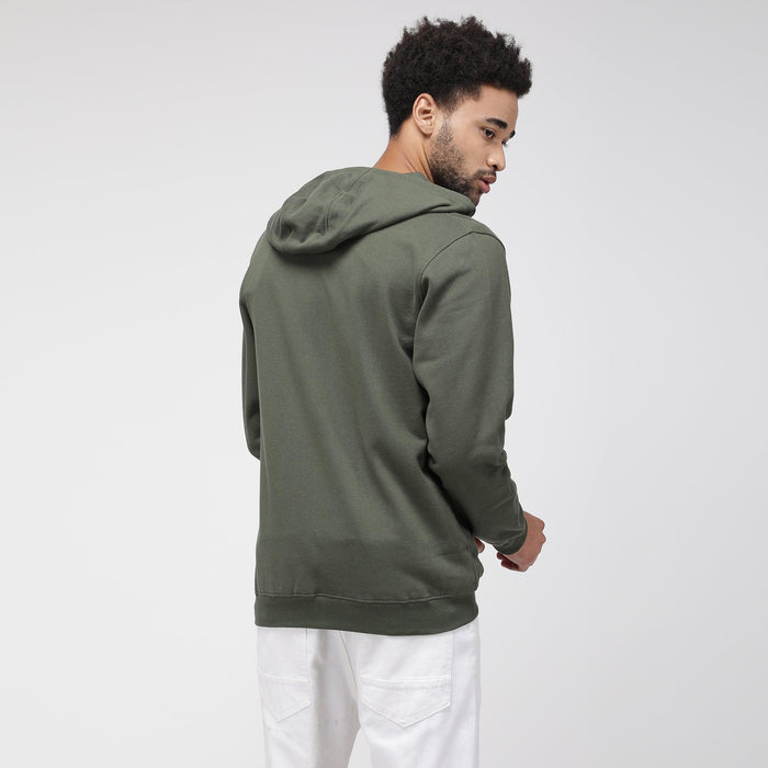 Sporto Men's Solid Hoodie Sweatshirt - Olive