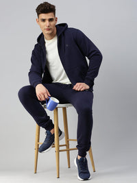 Sporto Men Ultra Fleece Hoodie Jacket and Jogger Coord Set - Navy