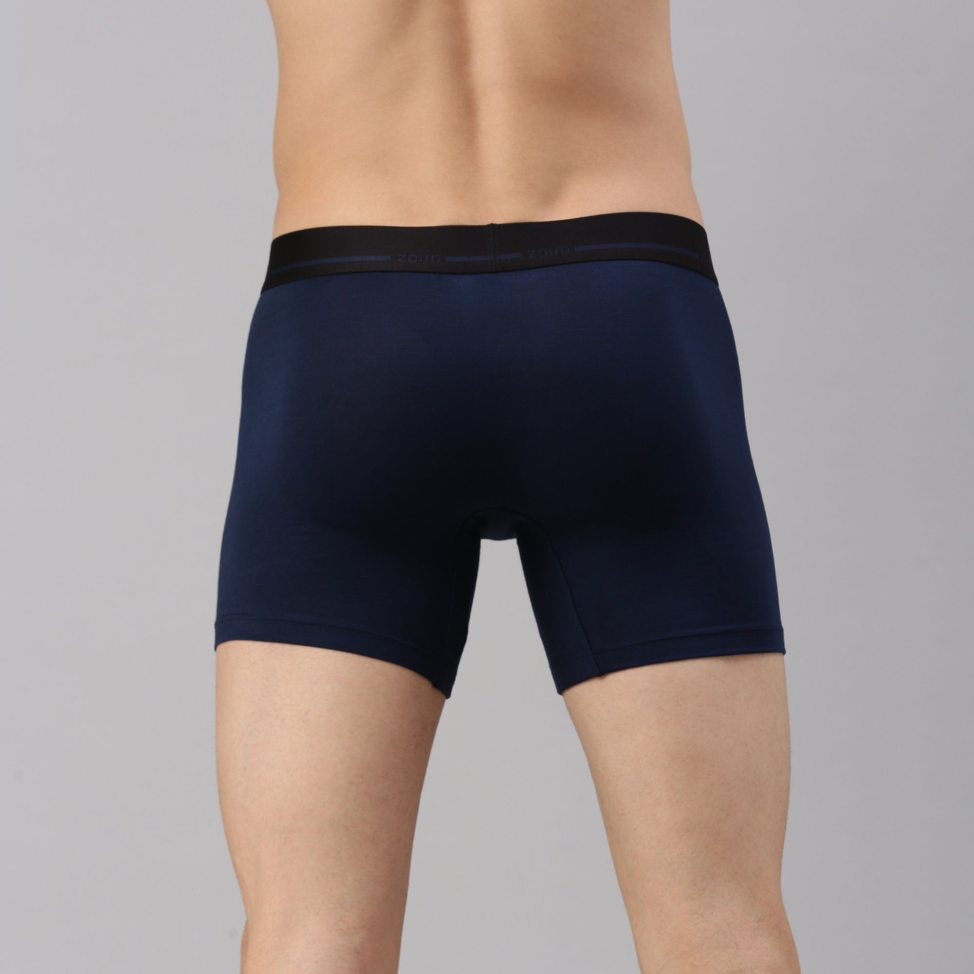 Zoiro Men's Modal Softs Solid Long Trunk - Persian Blue