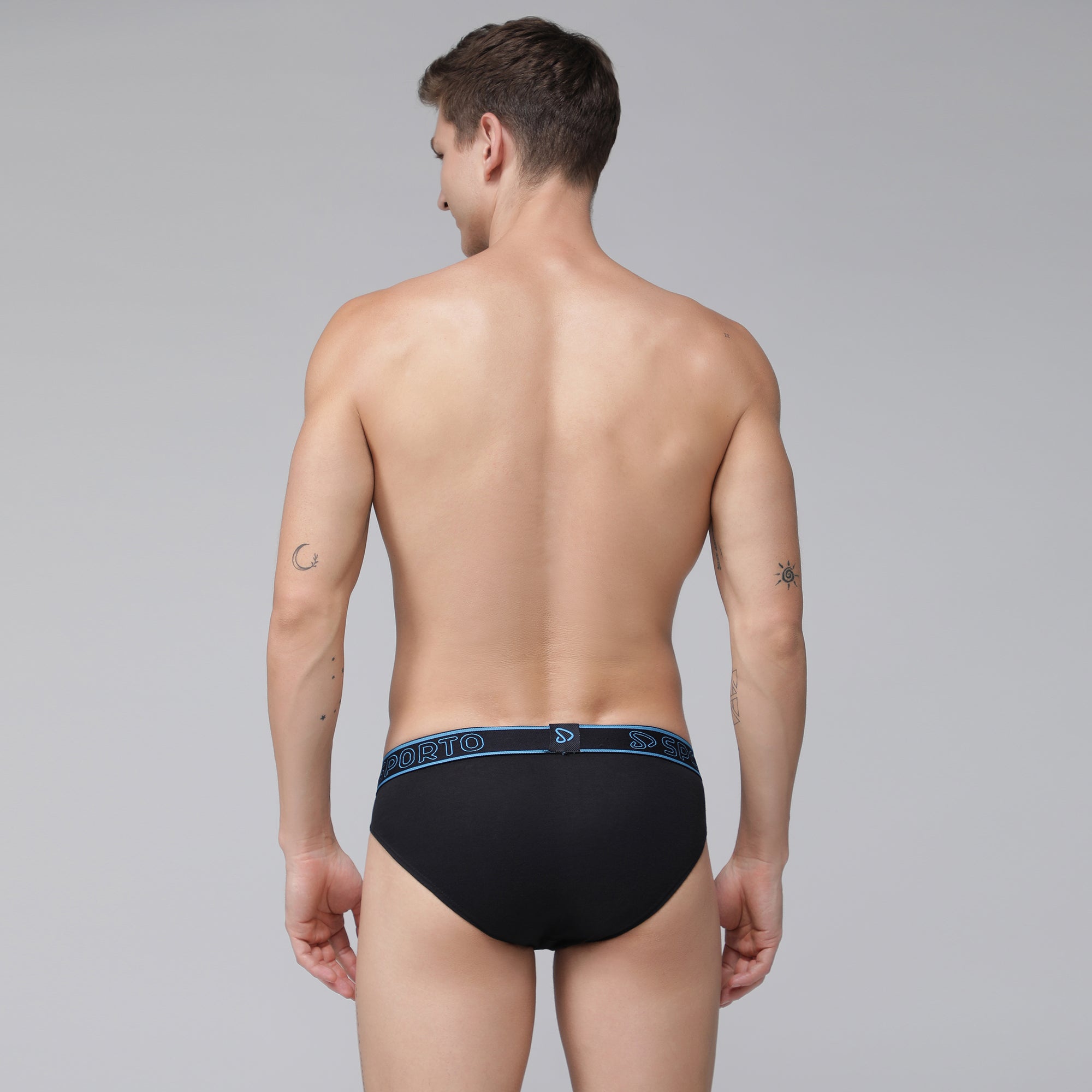 Sporto Men's Cotton Brief - Black