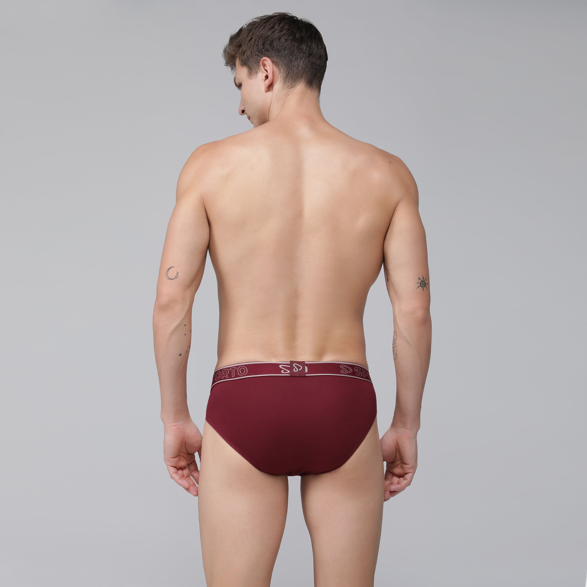 Sporto Men's Cotton Brief - Maroon