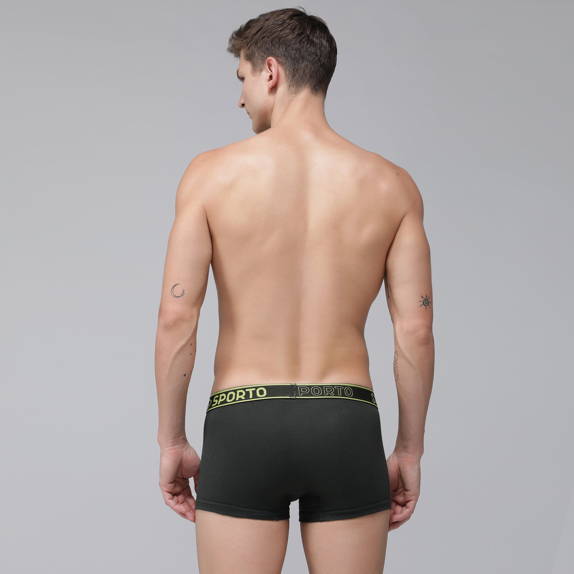 Sporto Men's Cotton Square Trunks - Olive