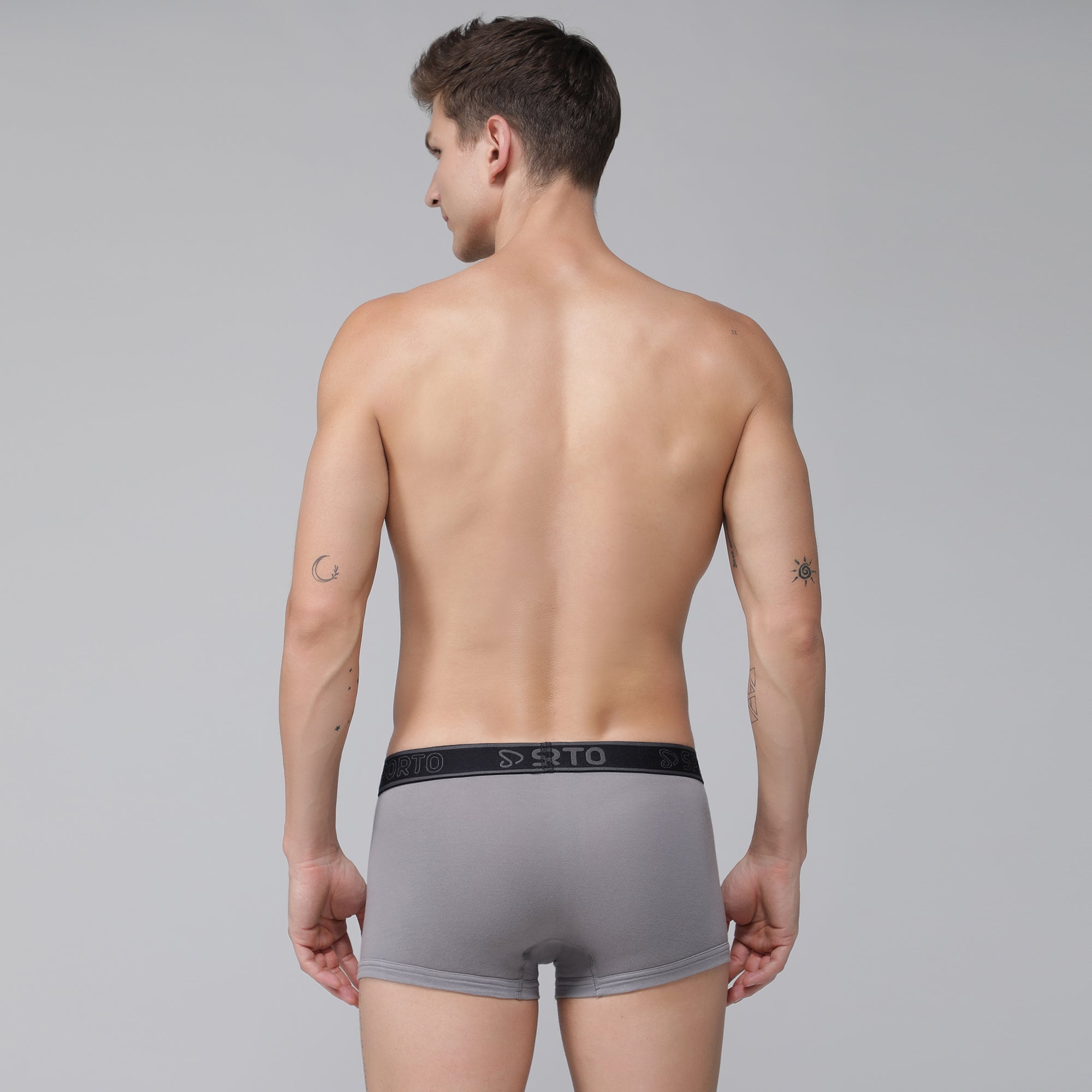 Sporto Men's Cotton Square Trunks - Grey Melange