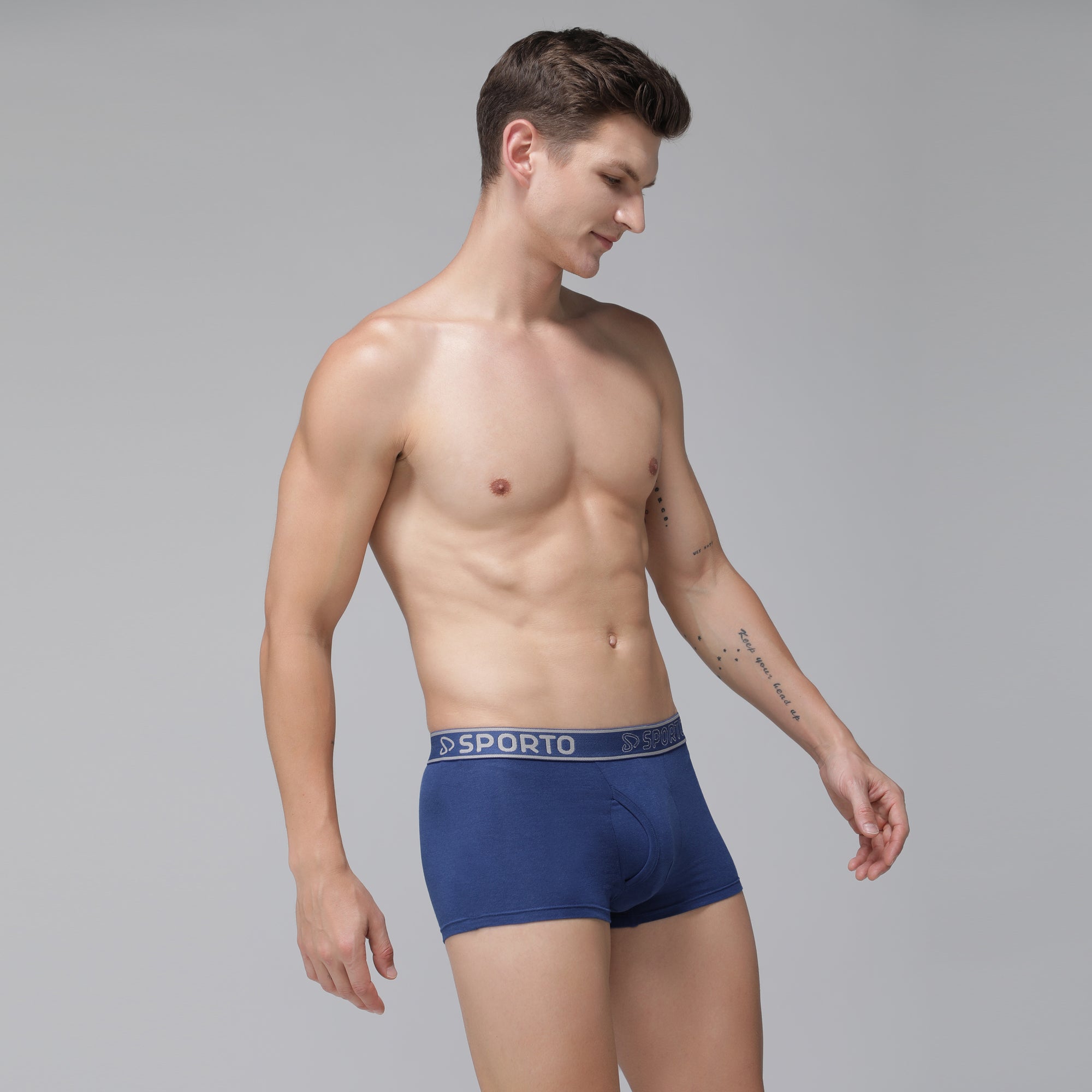 Sporto Men's Square Trunks - Denim Blue