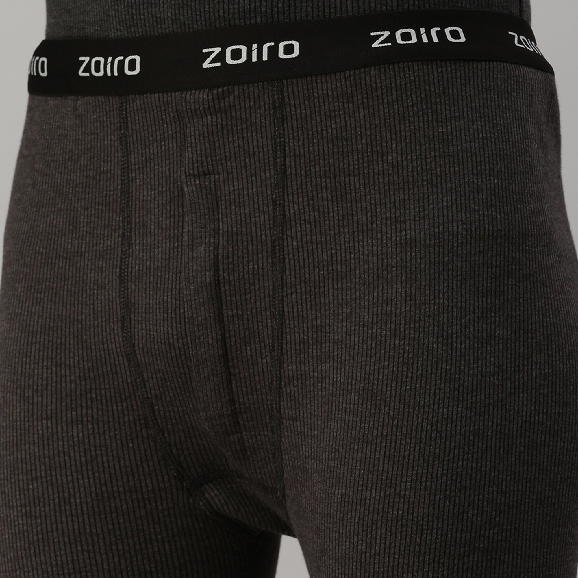 Zoiro Men's Cotton Rich, Triple insulated, Solid Thermal Fitted Pants with Rib bottom