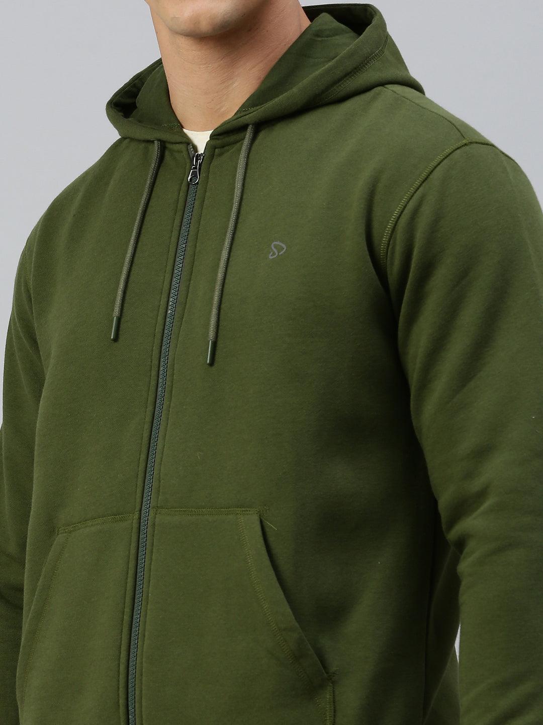 Sporto Men Ultra Fleece Hoodie Jacket and Jogger Coord Set - Olive