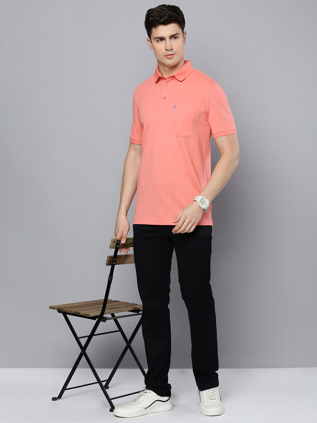 Sporto Men's Polo T-shirt With Pocket - Shell Pink