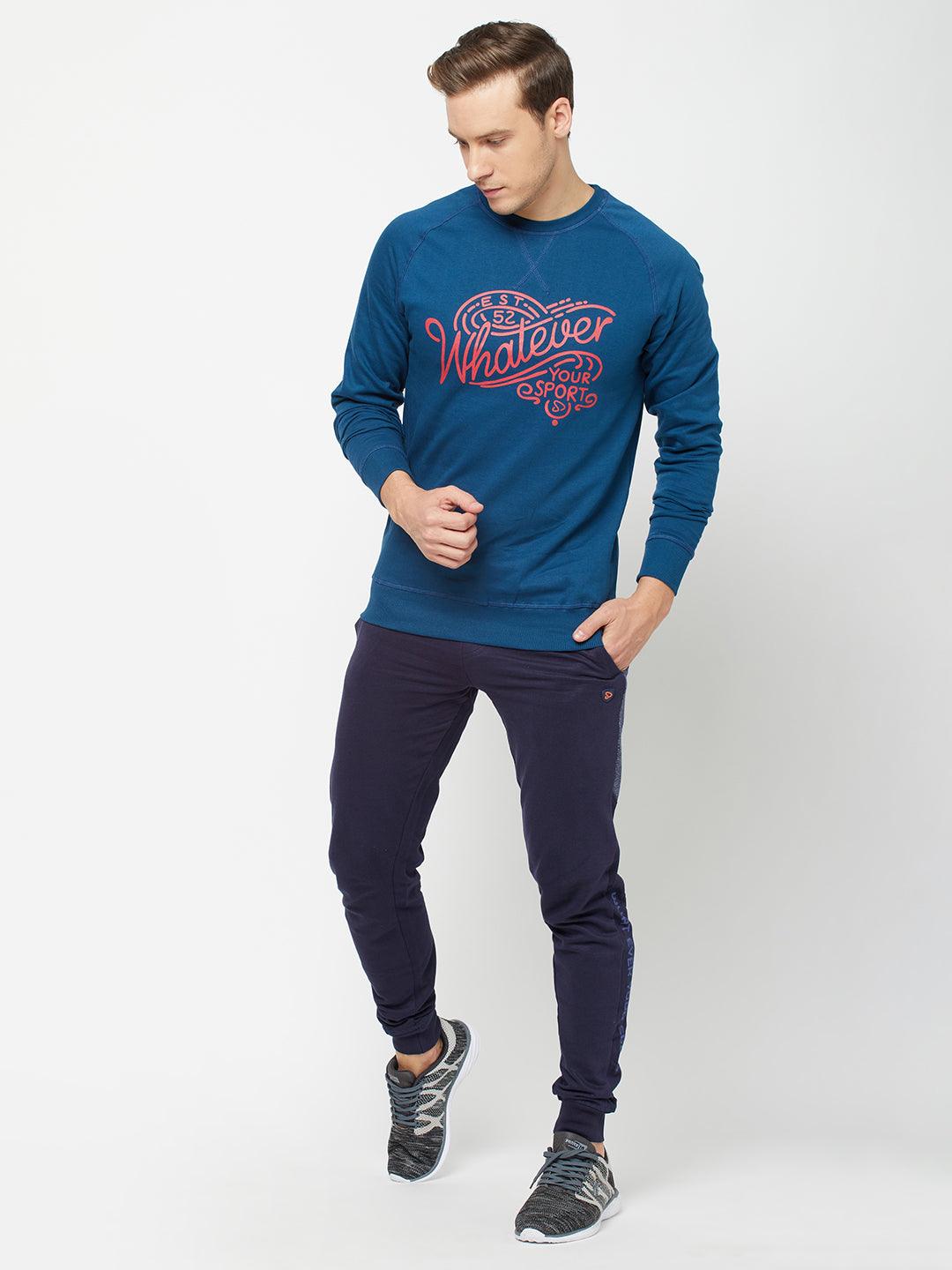 Sporto Crew Neck Printed Sweatshirt - Sailor Blue