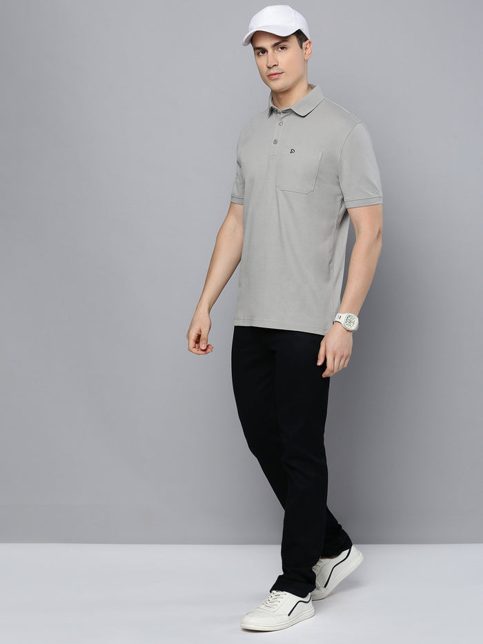 Sporto Men's Polo T-shirt With Pocket - Quiet Grey