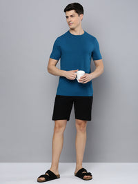 Sporto Men's Fluid Cotton Round Neck T-shirt - Blue Shappire