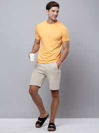 Sporto Men's Fluid Cotton Round Neck T-shirt - Musk Melon