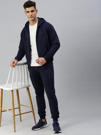 Sporto Ultra Fleece Hoodie Jacket for Men with Front Zipper | Navy