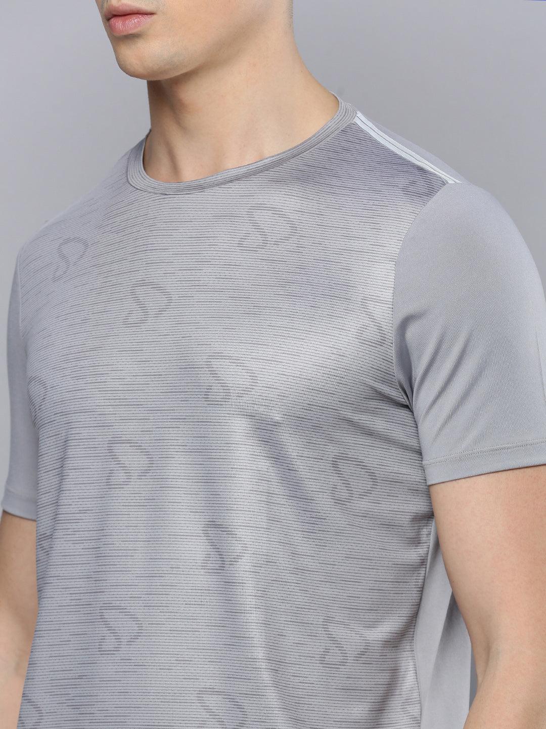 Sporto Men's Insta cool Printed Round Neck Tee - Grey