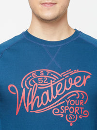 Sporto Crew Neck Printed Sweatshirt - Sailor Blue