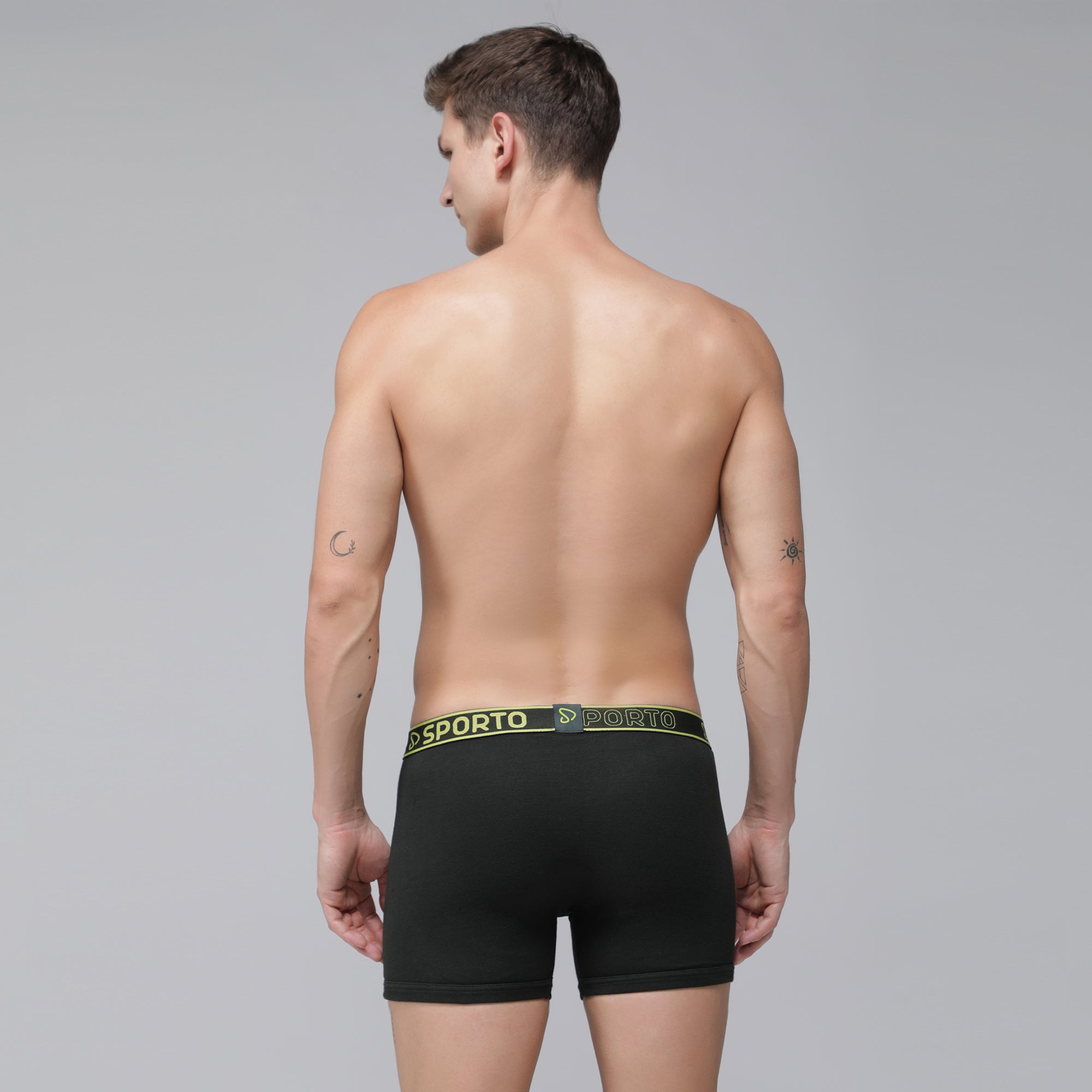 Sporto Men's Cotton Ribbed Long Trunk - Olive Green