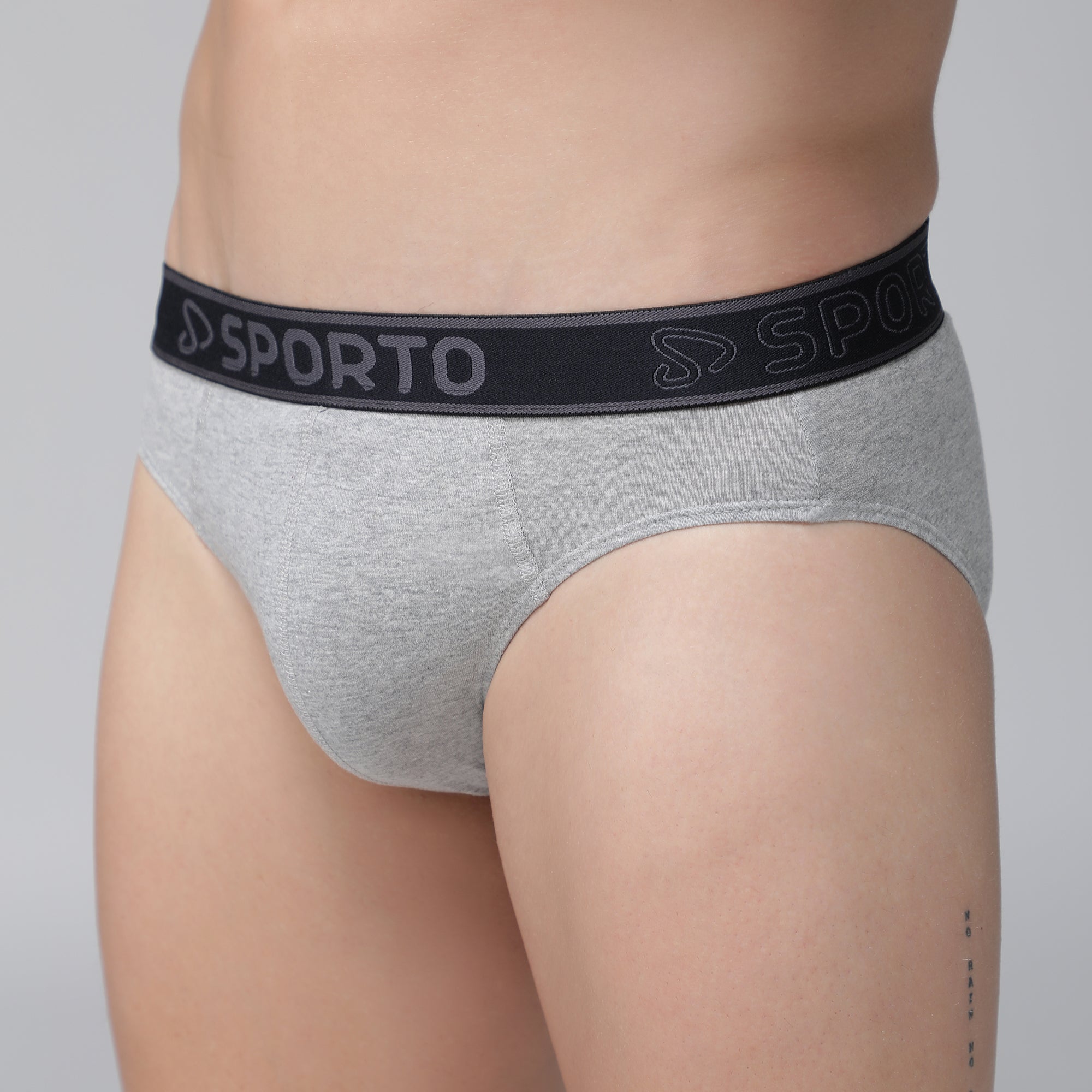 Sporto Men's Cotton Brief - Grey Melange