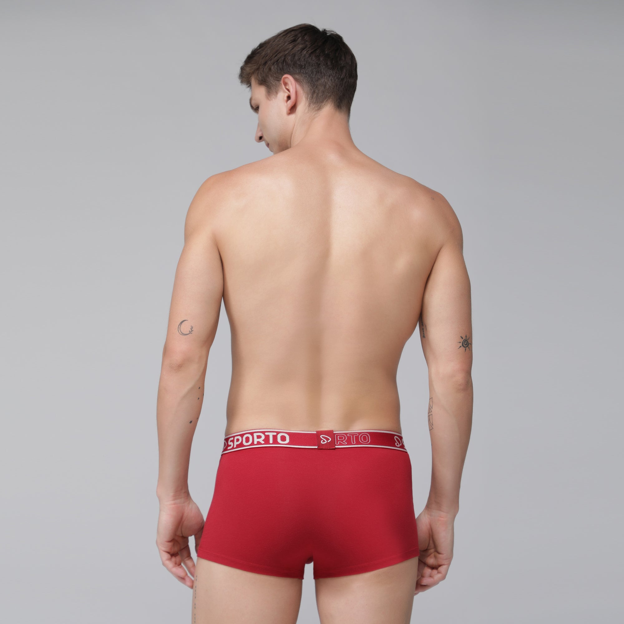 Sporto Men's Square Trunks - Chinese Red