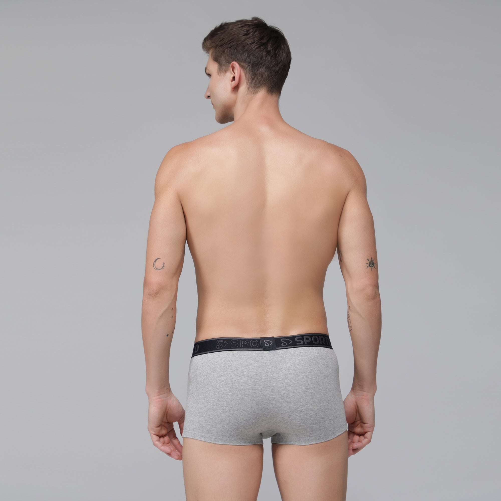 Sporto Men's Square Trunks - Grey Melange