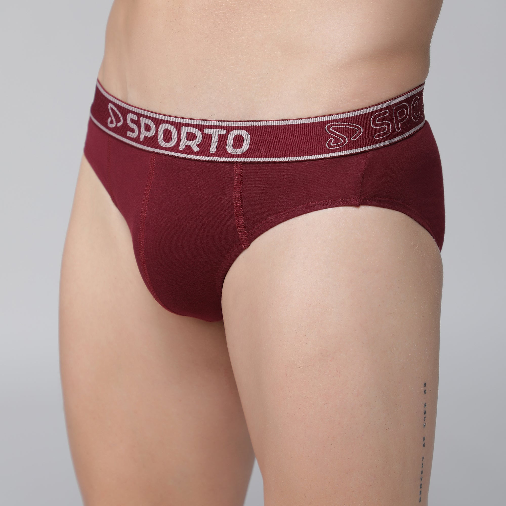 Sporto Men's Cotton Brief - Maroon