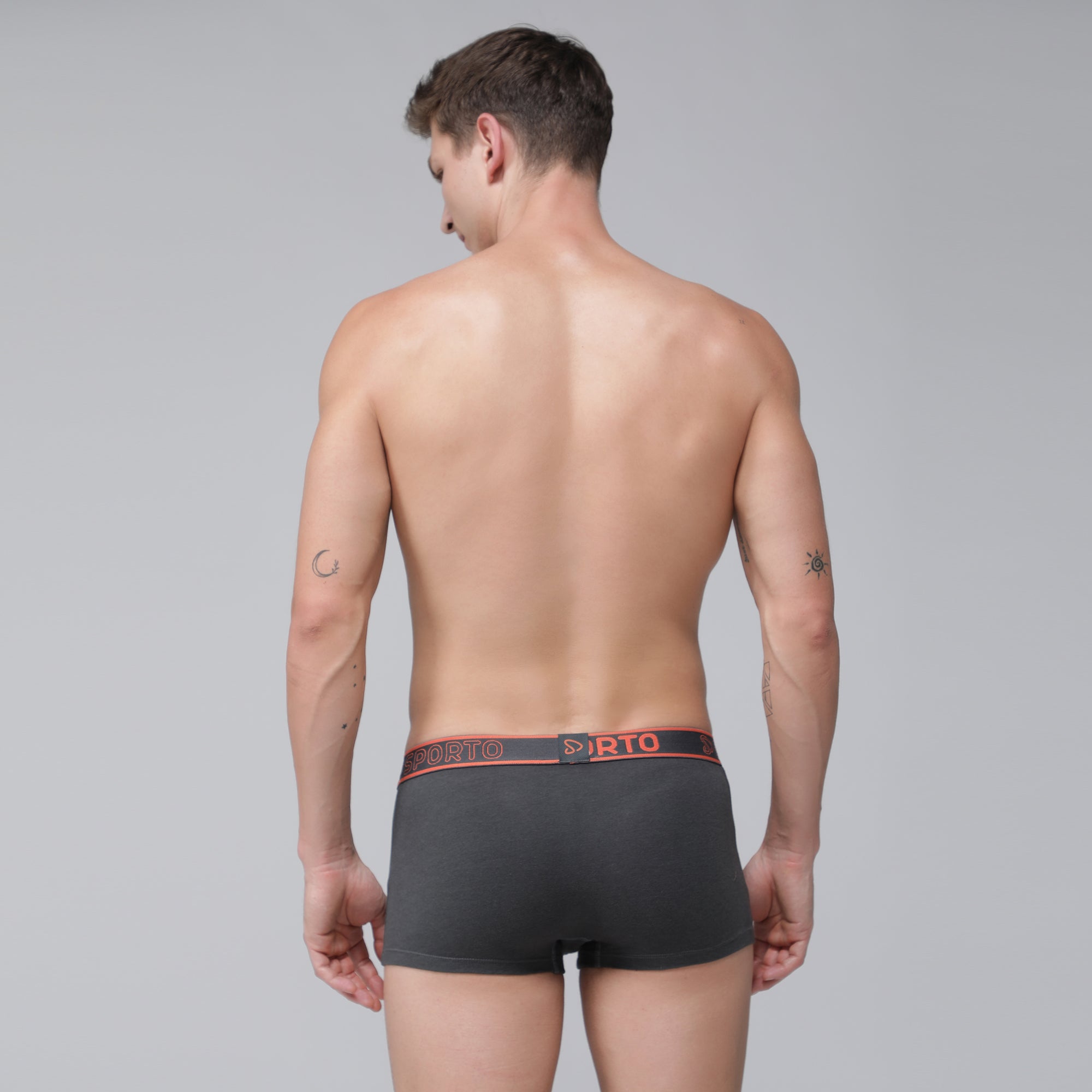 Sporto Men's Square Trunks - Charcoal