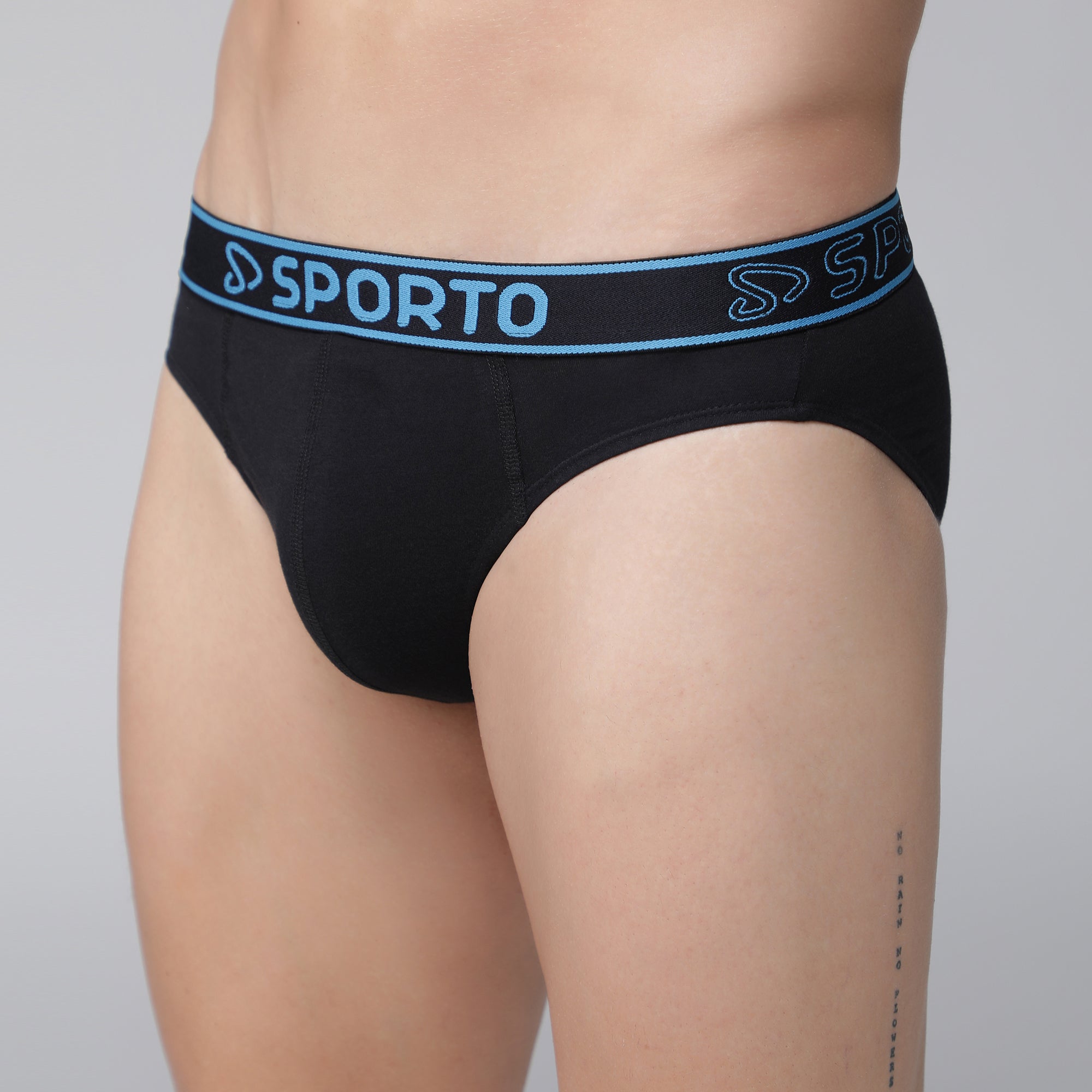 Sporto Men's Cotton Brief - Black