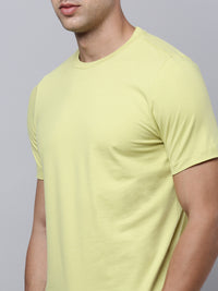 Sporto Men's Fluid Cotton Round Neck T-shirt - Muted Lime