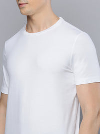 Sporto Men's Fluid Cotton Round Neck T-shirt - White