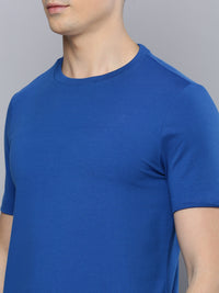 Sporto Men's Fluid Cotton Round Neck T-shirt - Sky Driver