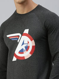 Sporto Marvel Printed Sweatshirt for Men | Black