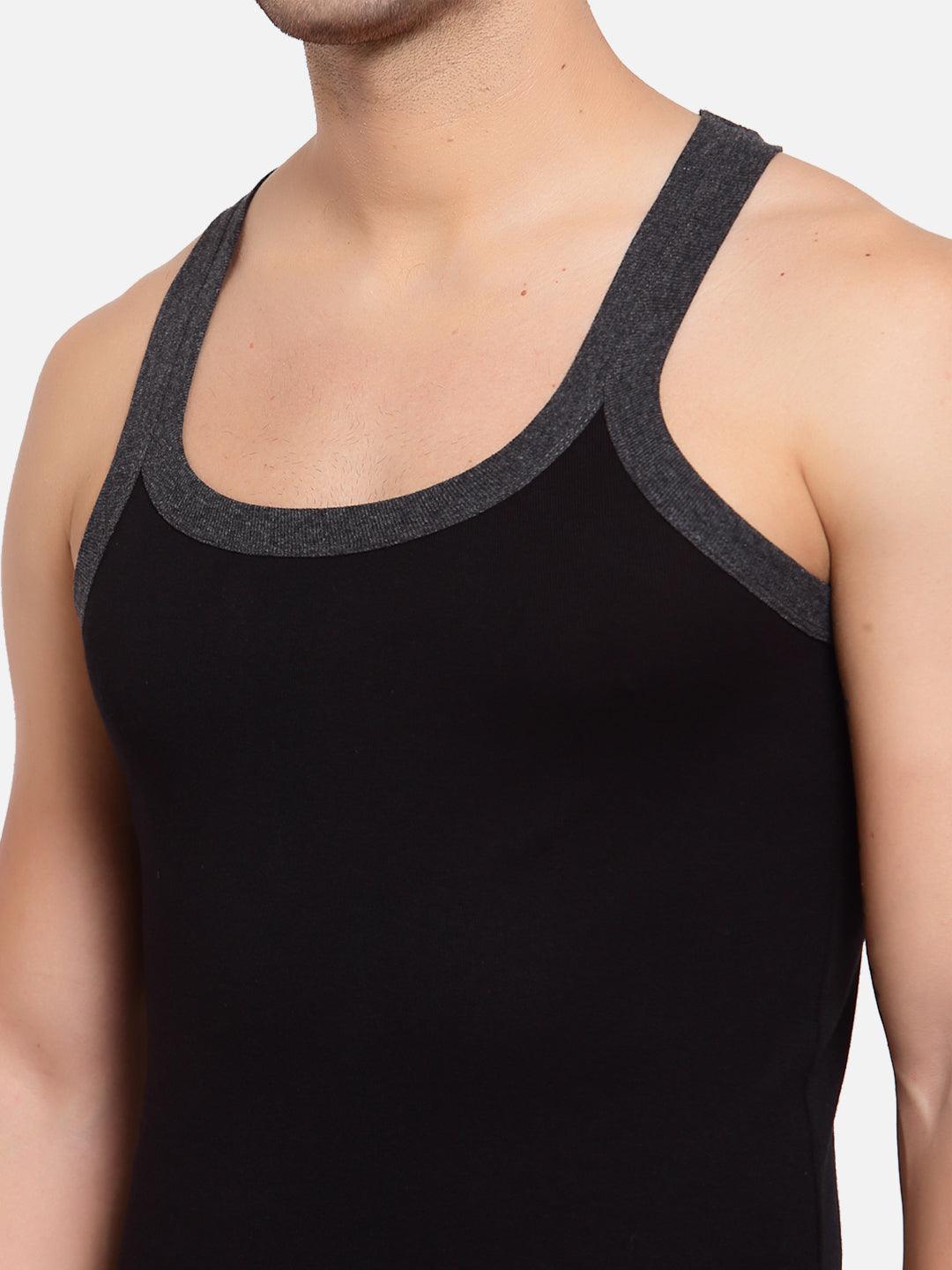 Sporto Mens Round Neck Solid Gym Vest Super Soft Cotton Pack Of 2