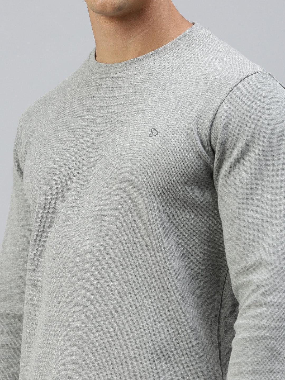 Sporto Men's Waffle Sweatshirt - Grey Melange