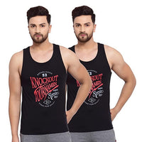 Men's Printed Gym Vest - Pack of 2 (Black)