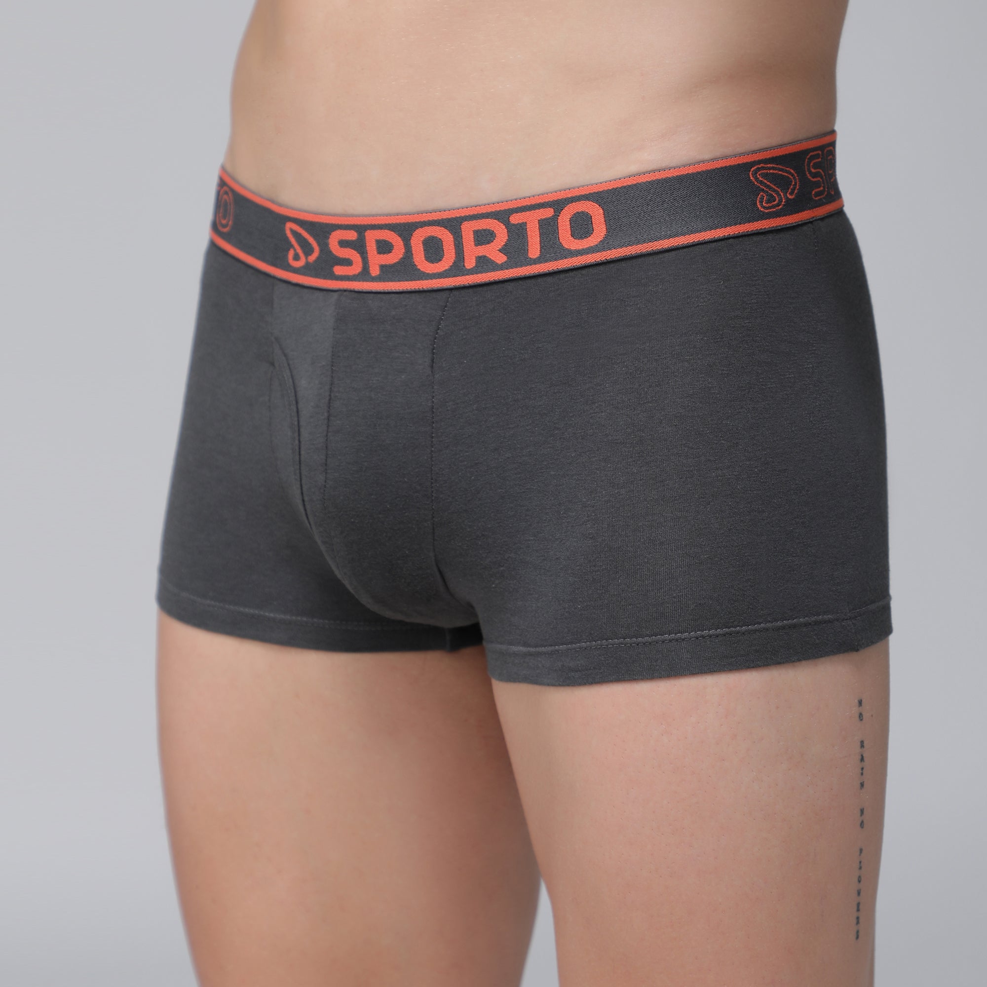 Sporto Men's Square Trunks - Charcoal