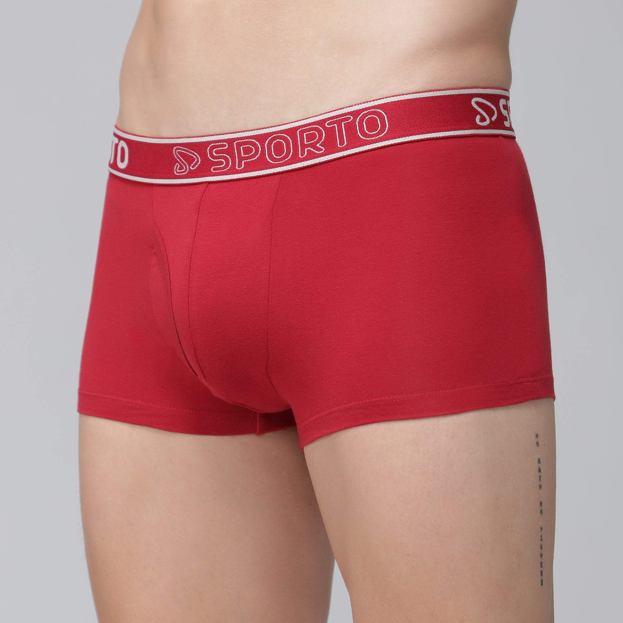 Sporto Men's Square Trunks - Chinese Red