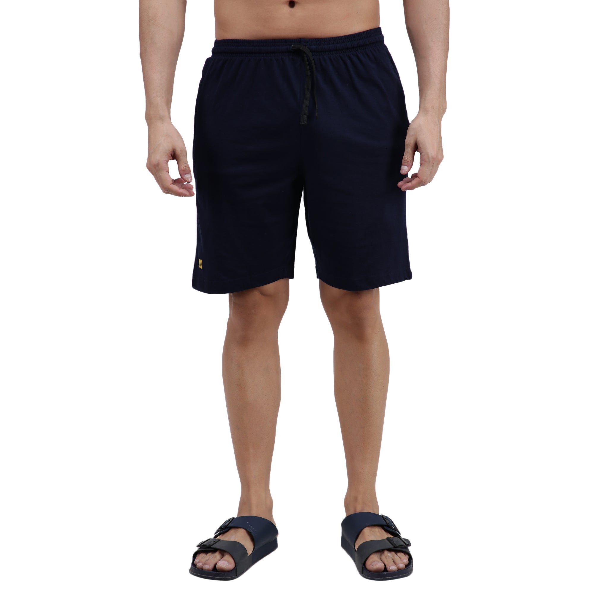 Amul Comfy Men's Plain Bermuda Zipper Navy