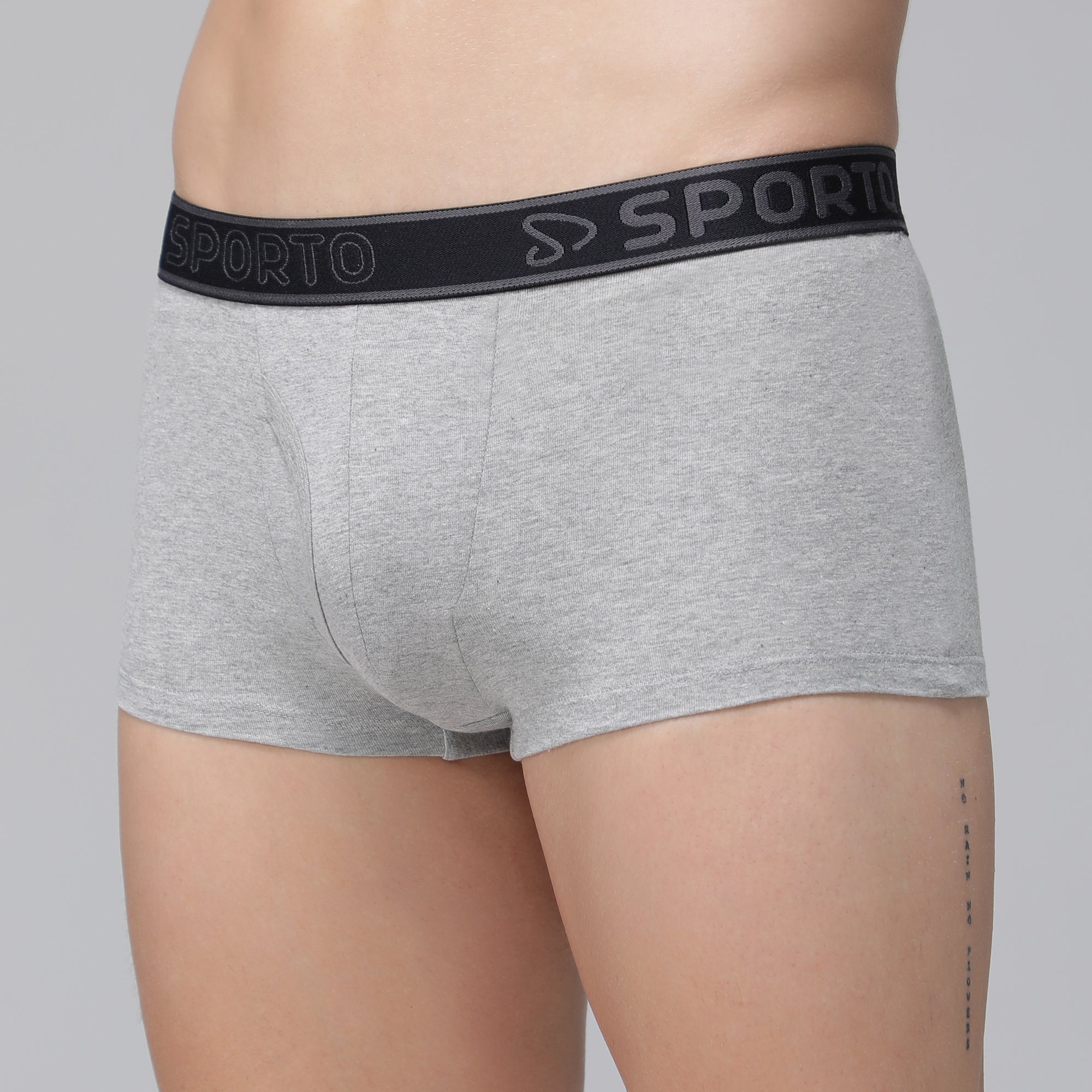 Sporto Men's Square Trunks - Grey Melange