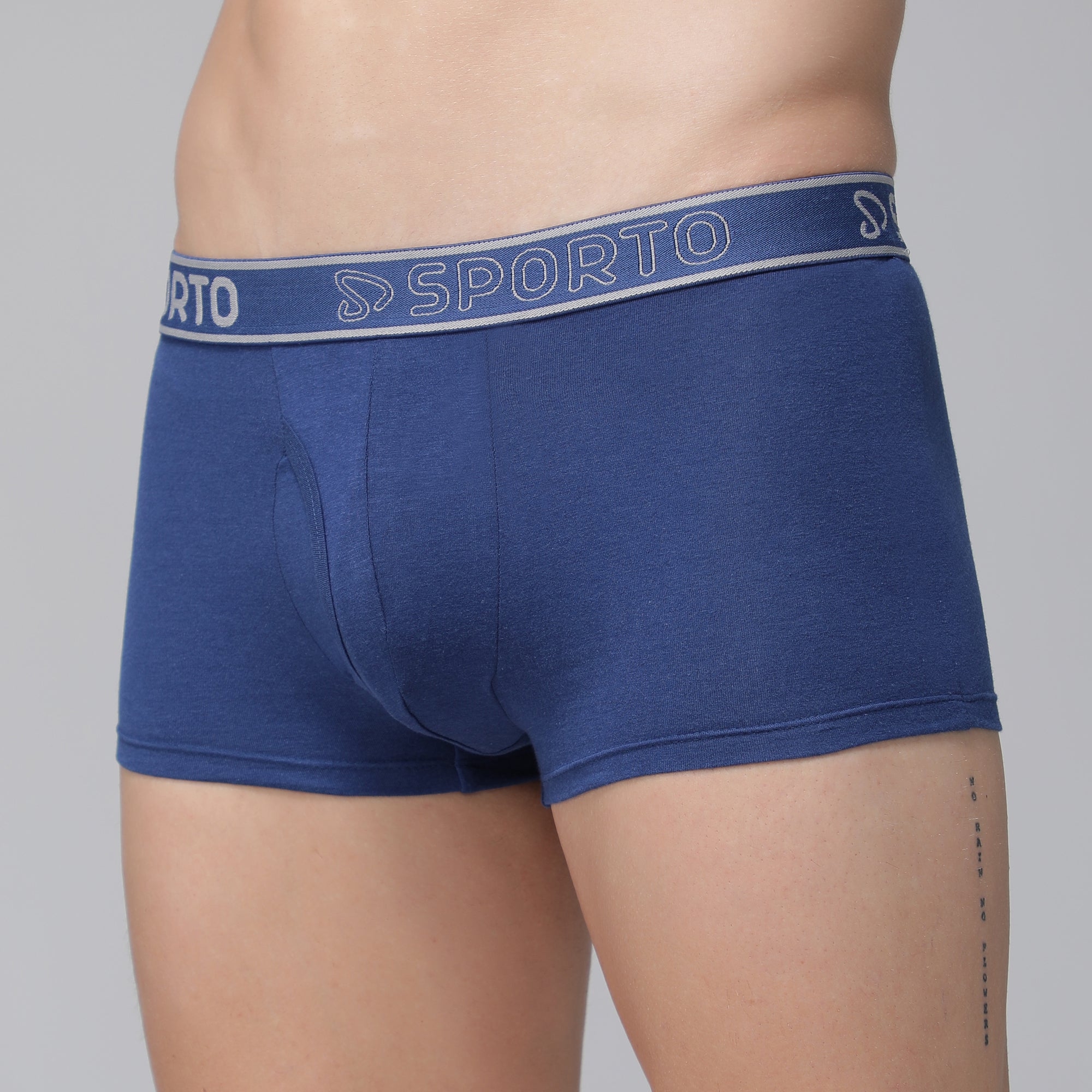 Sporto Men's Square Trunks - Denim Blue