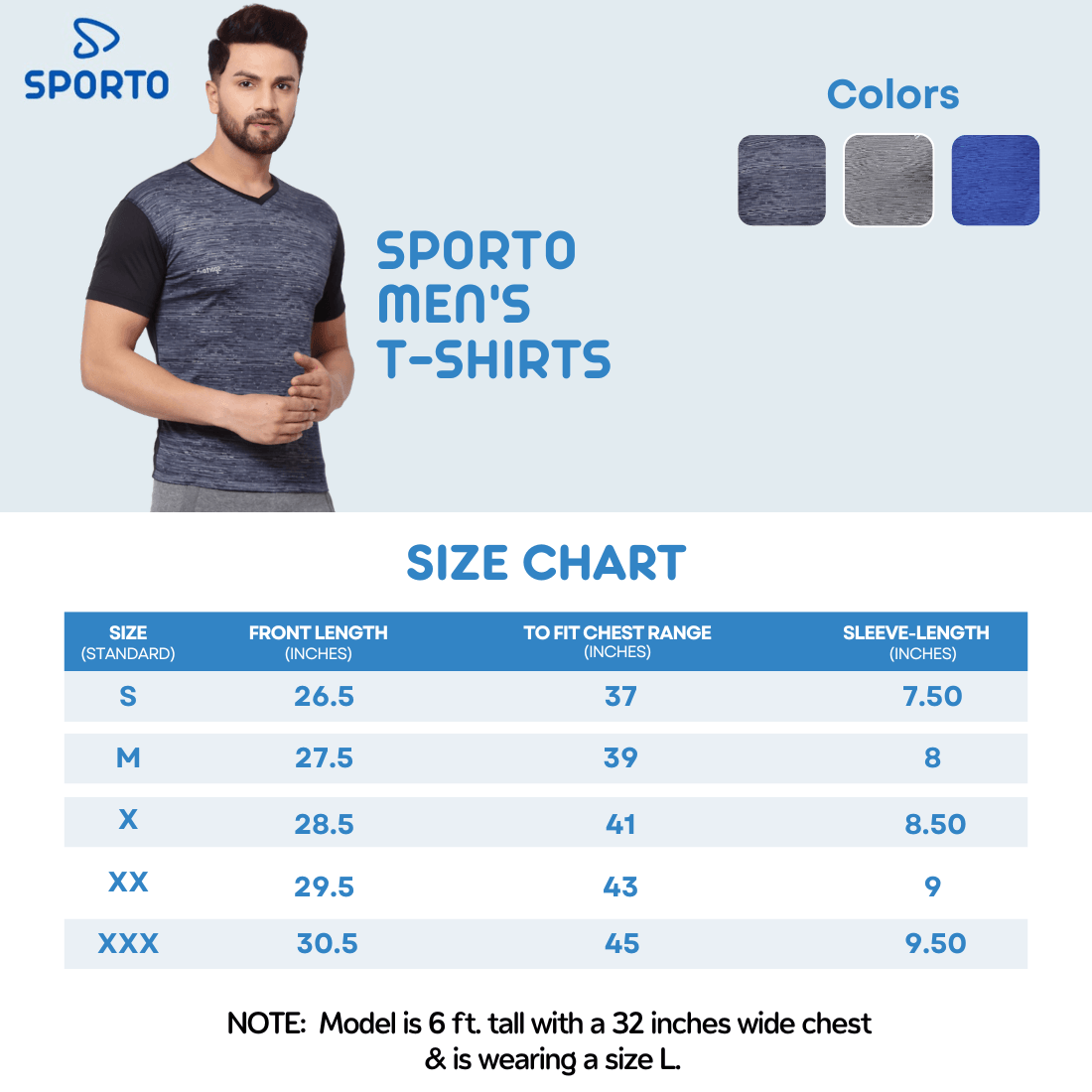 Sporto Men's Athletic Jersey Quick Dry T-Shirt - Black