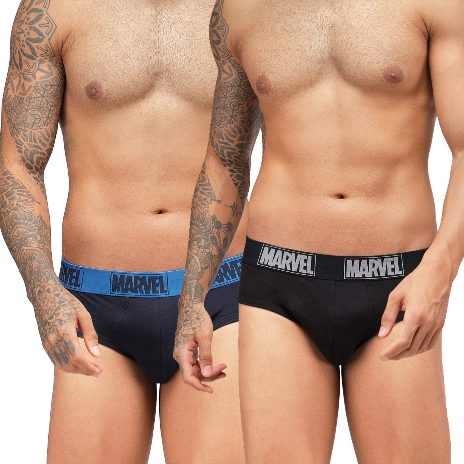 Men's Marvel Brief Pack of 2 - Black+Navy