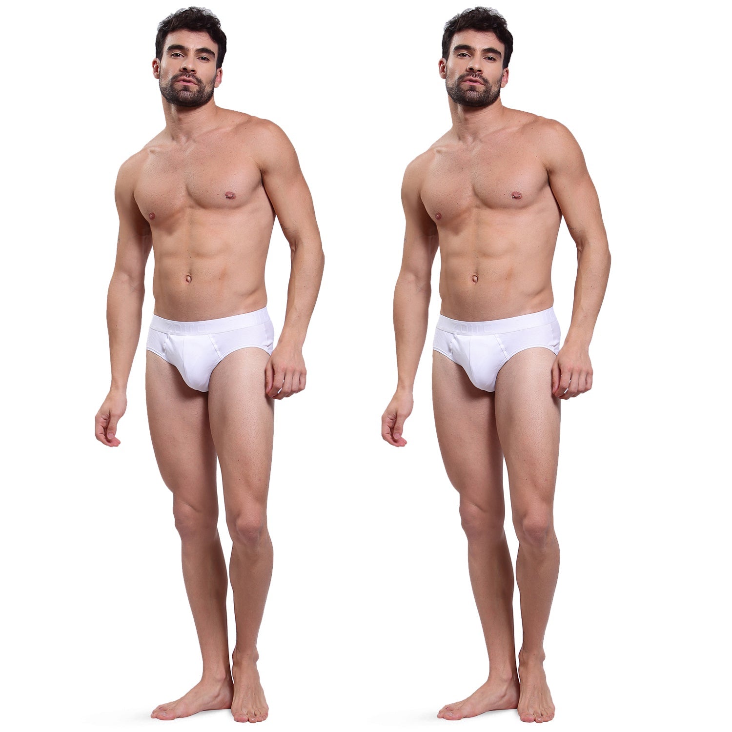 Zoiro Men's Soft Classics Brief (Pack of 2) - White