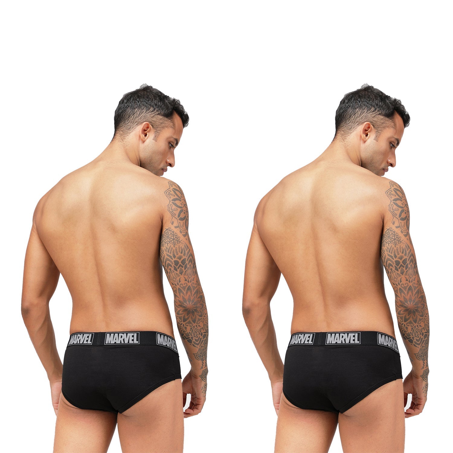 Men's Marvel Brief Pack of 2 - Black+Black