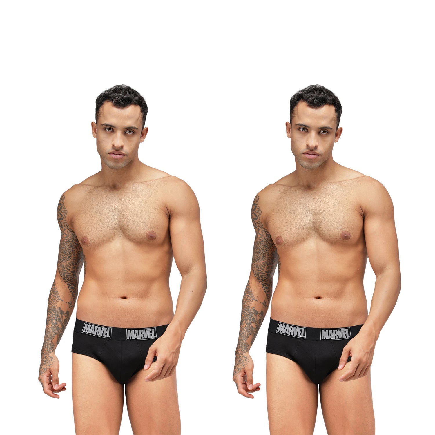 Men's Marvel Brief Pack of 2 - Black+Black