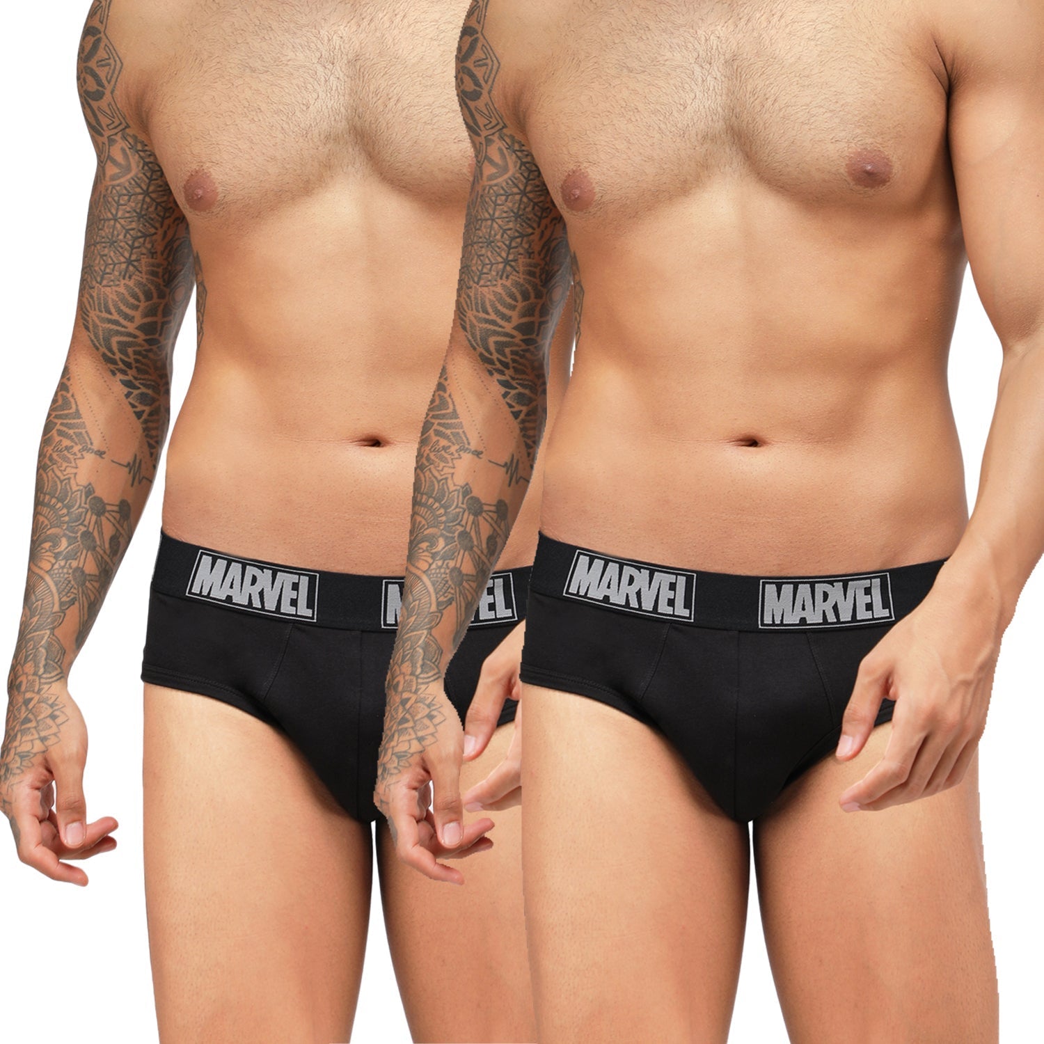 Men's Marvel Brief Pack of 2 - Black+Black