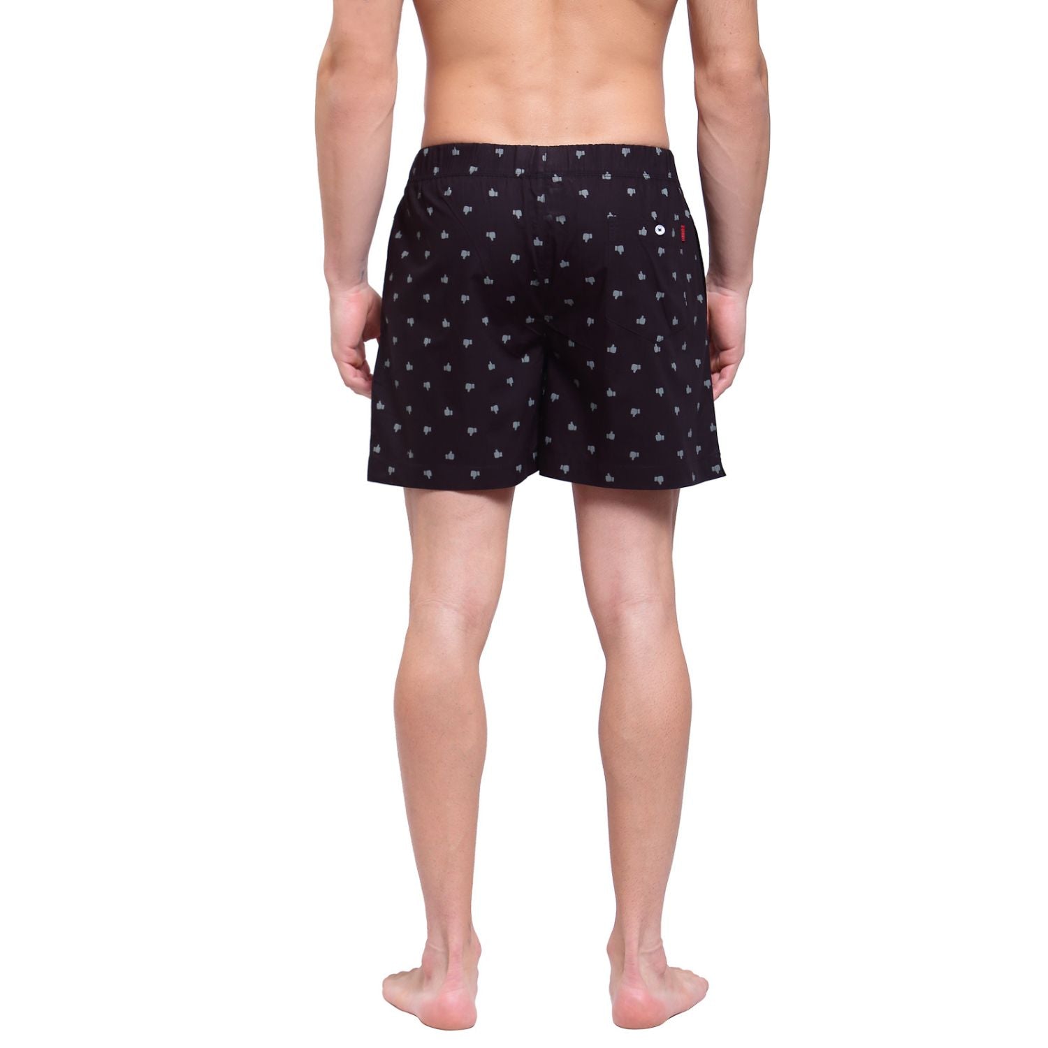 Zoiro Men's Cotton Printed Trends Boxer Black