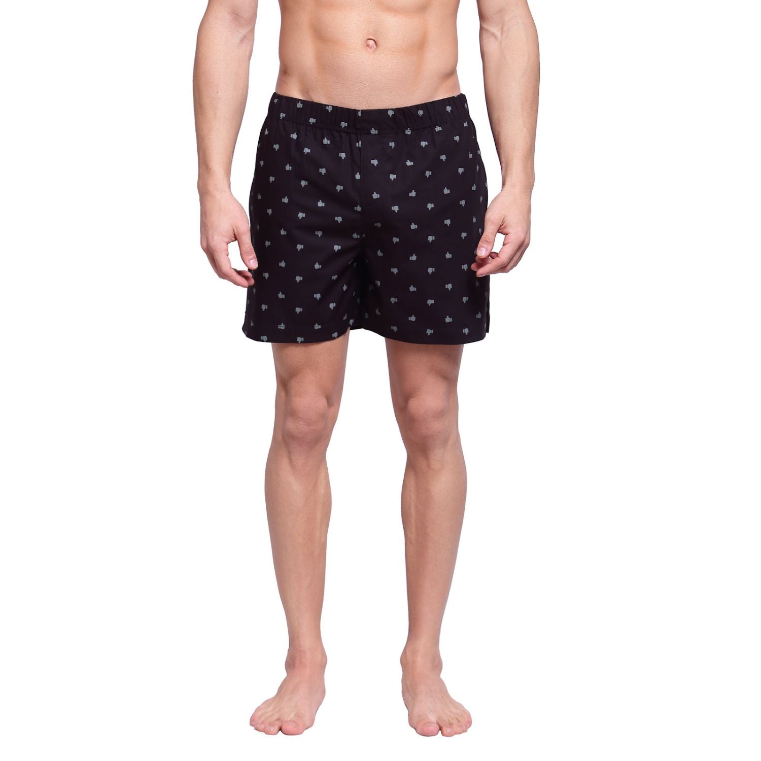 Zoiro Men's Cotton Printed Trends Boxer Black