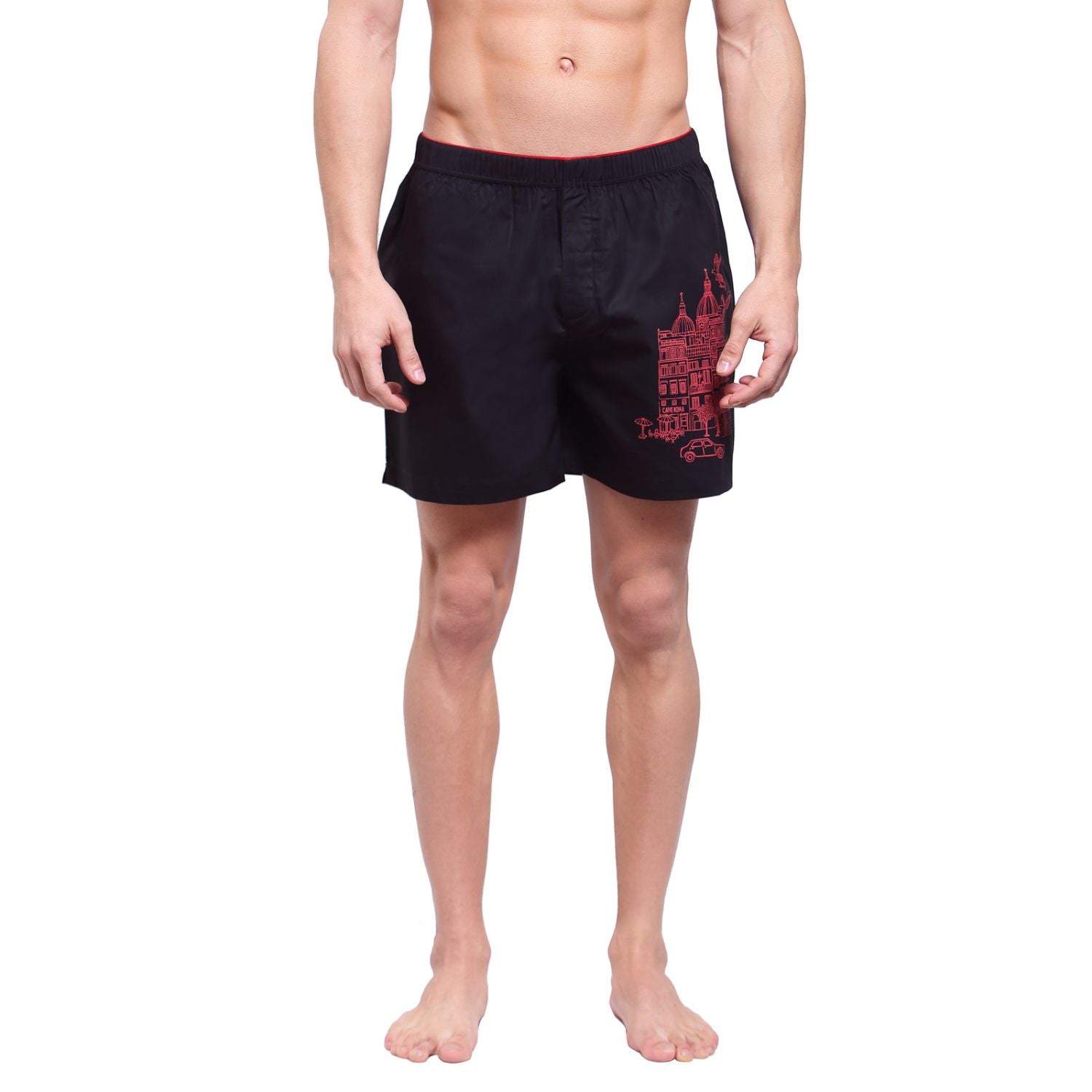 Zoiro Men's Cotton Trends Boxer Black