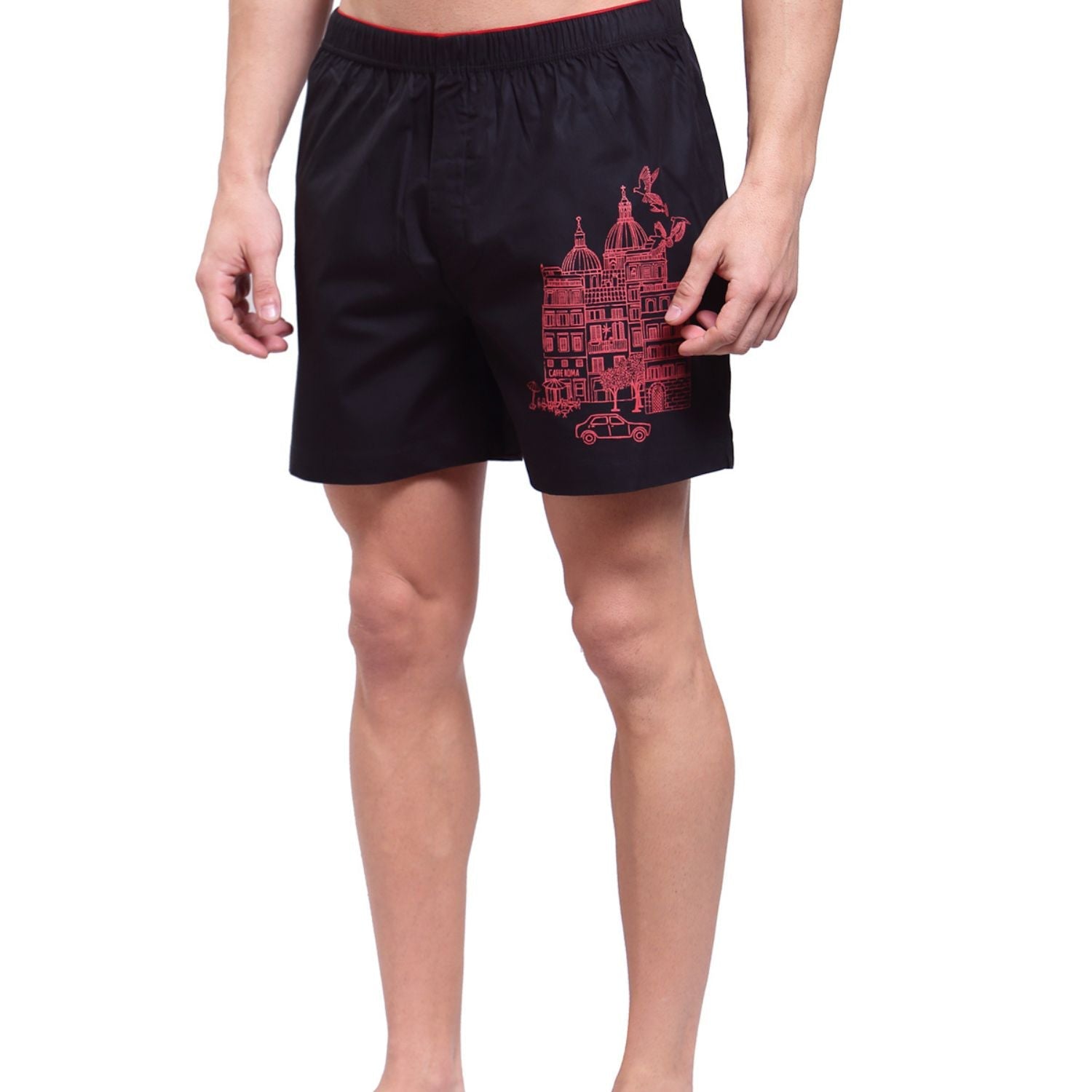 Zoiro Men's Cotton Trends Boxer Black